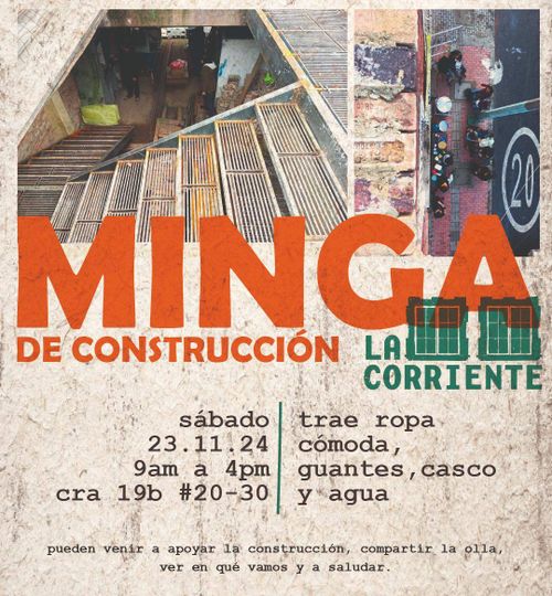 Invitación a la minga de construcción en La Corriente