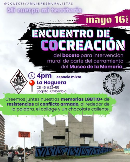 Encuentro de co creación del boceto para intervención mural de parte del cerramiento del Museo de la Memoria.